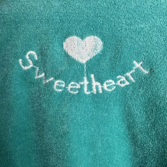 VTG Teddy Bears Girls Sweetheart Sweater Hoodie Lace Floral Trim Teal Sz 24 Mos‎ - Picture 3 of 7